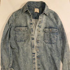 AEO Light Wash Jean Button Down Jacket